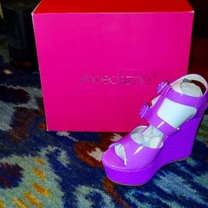 Purple Wedge Sandal